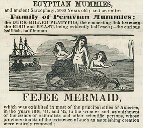 P. T. Barnum’s Feejee mermaid hoax Newspaper clipping