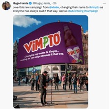 Billboard that reads 'Vimpto'