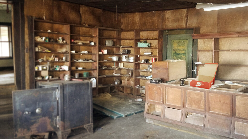 Abandoned store with a Nike box